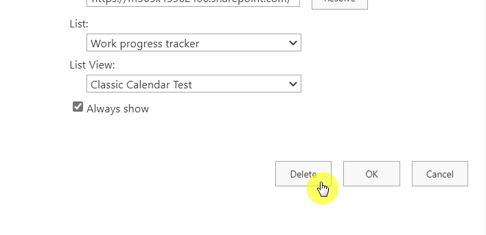 Delete the calendar overlay