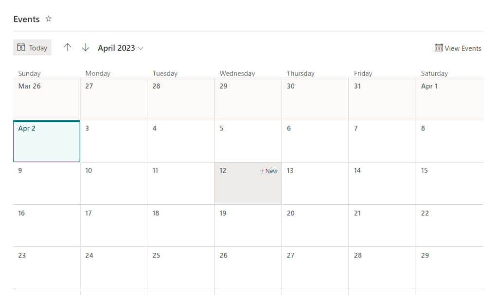 Preview of a converted modern calendar