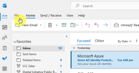 Navigate to the file tab