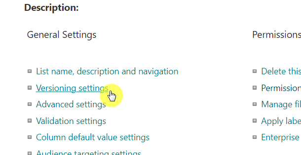 General library settings