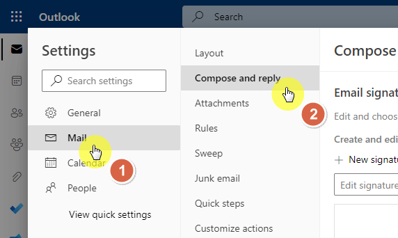 Compose and reply settings