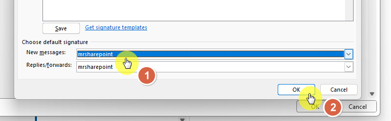 Change the default signature to use