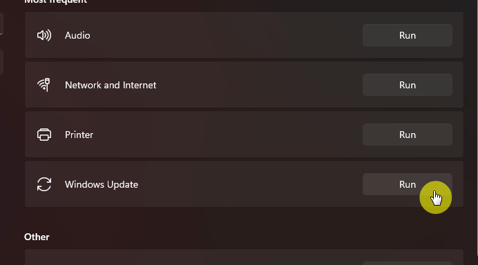 Windows update - run