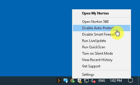 Disable antivirus