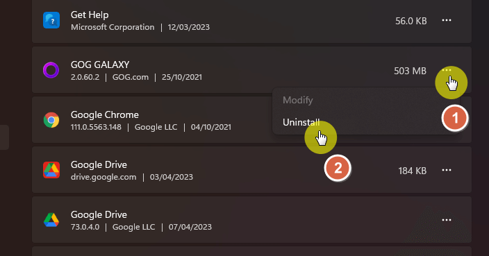 Uninstall GOG Galaxy
