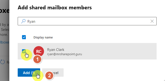 Add shared mailbox members