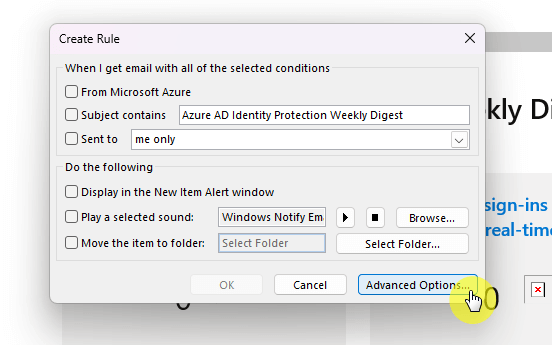 Click advanced options