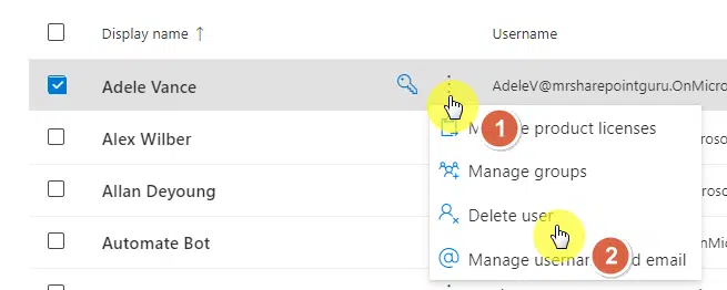 delete user profile from microsoft 365