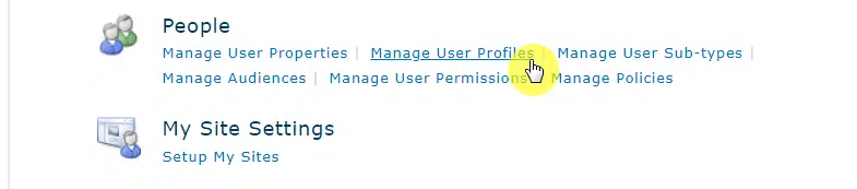 go to manage user profiles