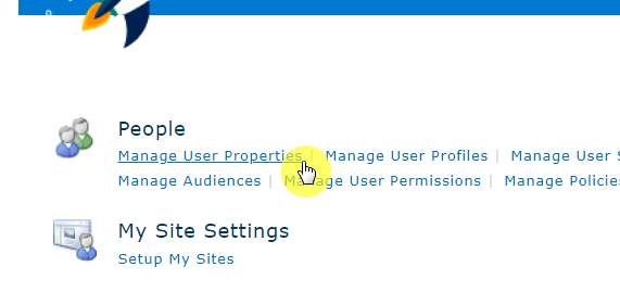 go to manage user properties