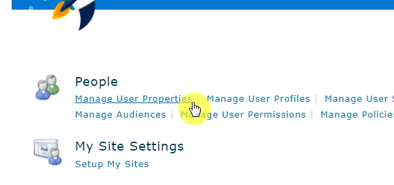 go to manage user properties