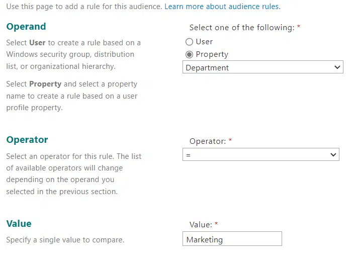 add a rule to this audience
