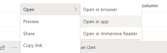 open a document using its app