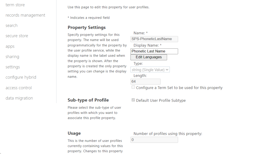 change property settings