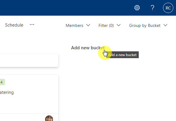 add a new bucket in the plan