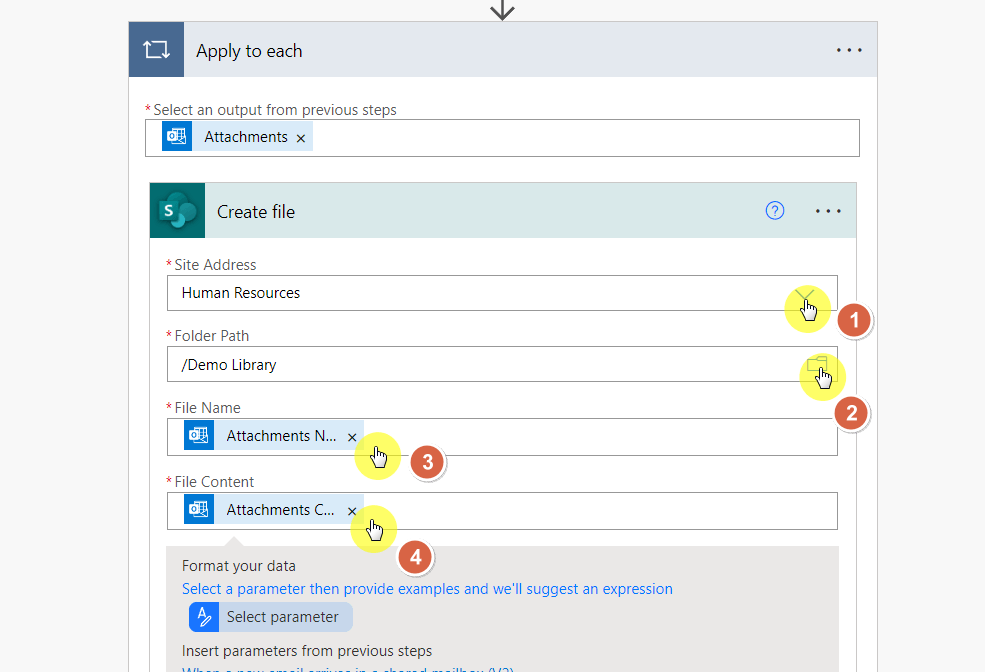 complete the create file box
