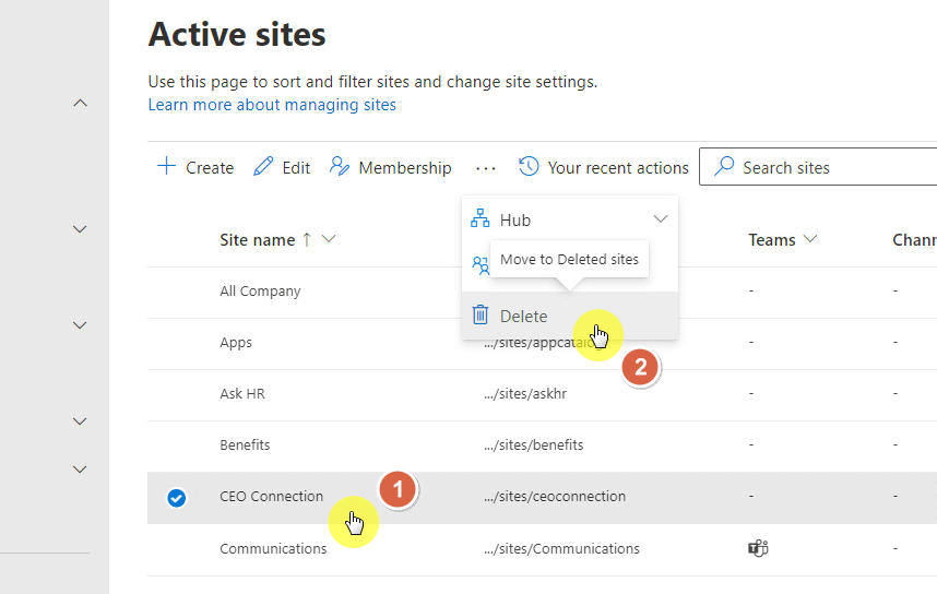 delete the SharePoint site collection