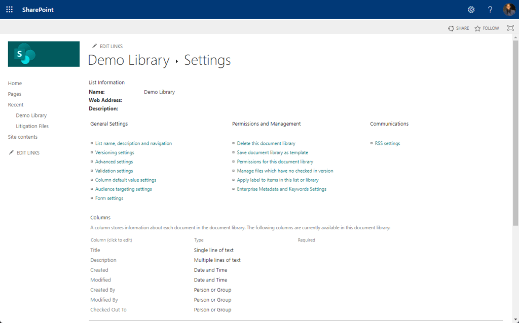whole library settings