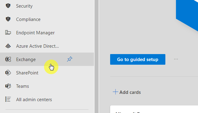 select exchange from the menu
