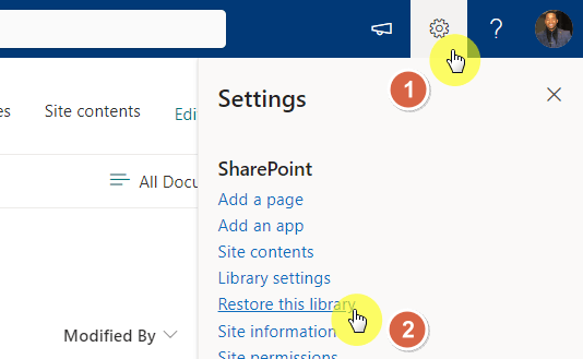 restore this library from the settings menu