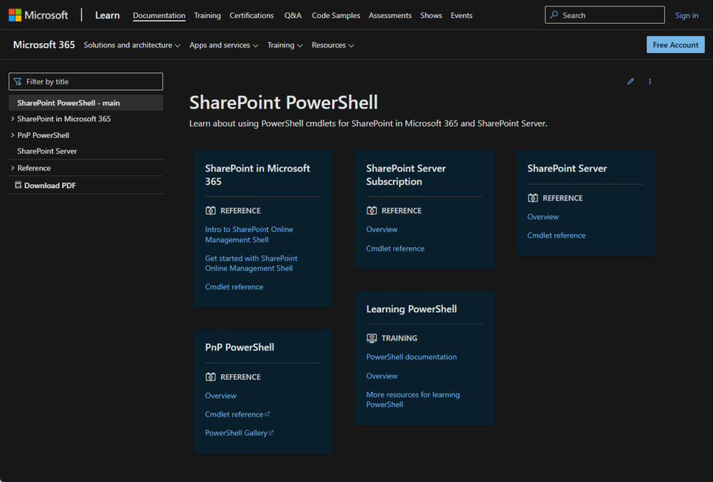 learn about using powershell cmdlets for sharepoint