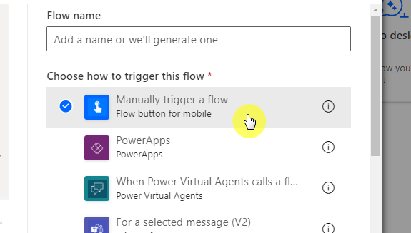 flow button for mobile