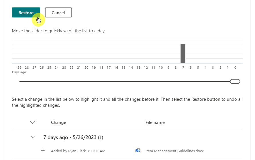 move the slider to quickly scroll the list
