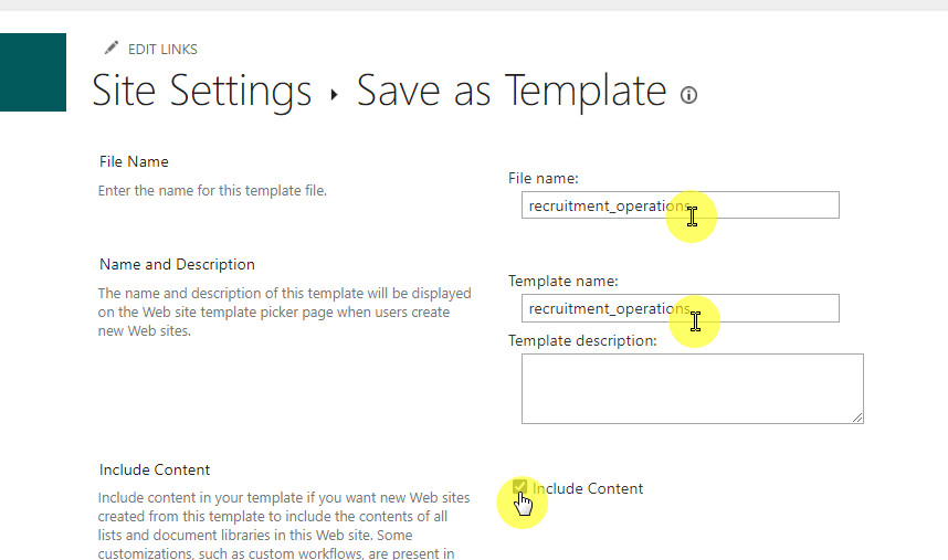 save recruitment operations template