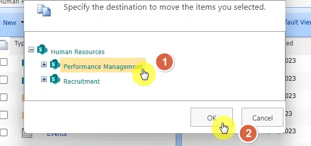move site to the destination site