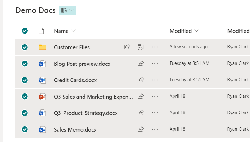 select the files and folders to copy