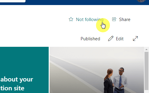 star button for following a site