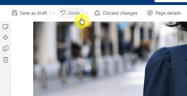 undo the changes to a page