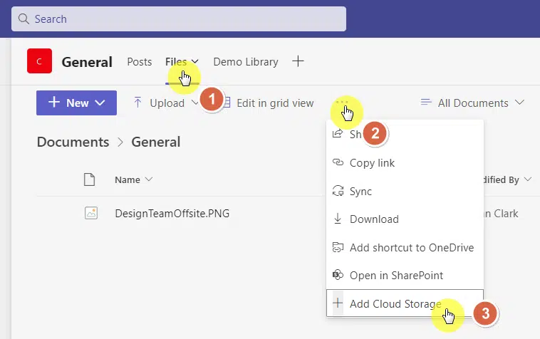 add a new cloud storage for the team's files