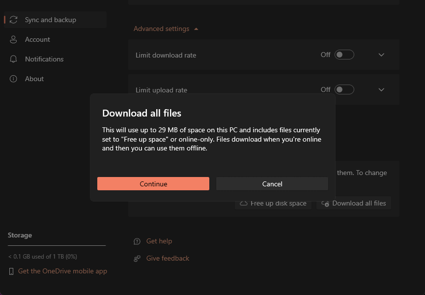 confirm to download all files