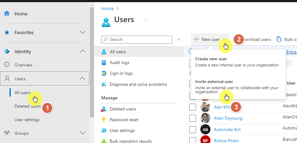 invite an external user to collaborate