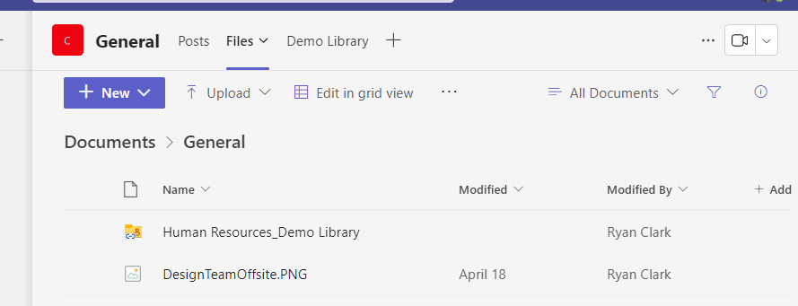 demo library as a folder