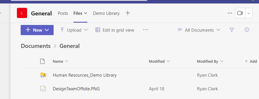 demo library as a folder
