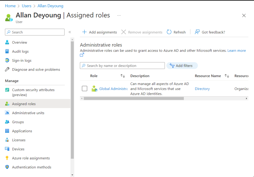 manage the assigned roles of a member