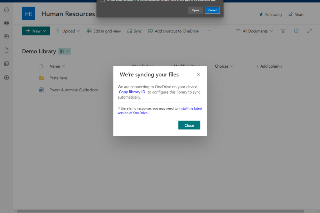 this site is trying to open microsoft onedrive