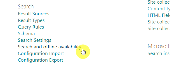 find search & offline availability