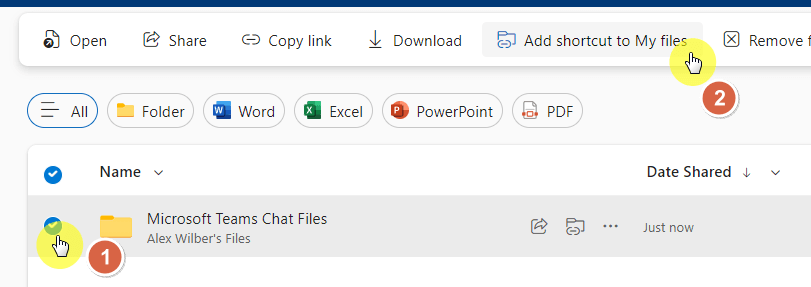 find the button from the command bar