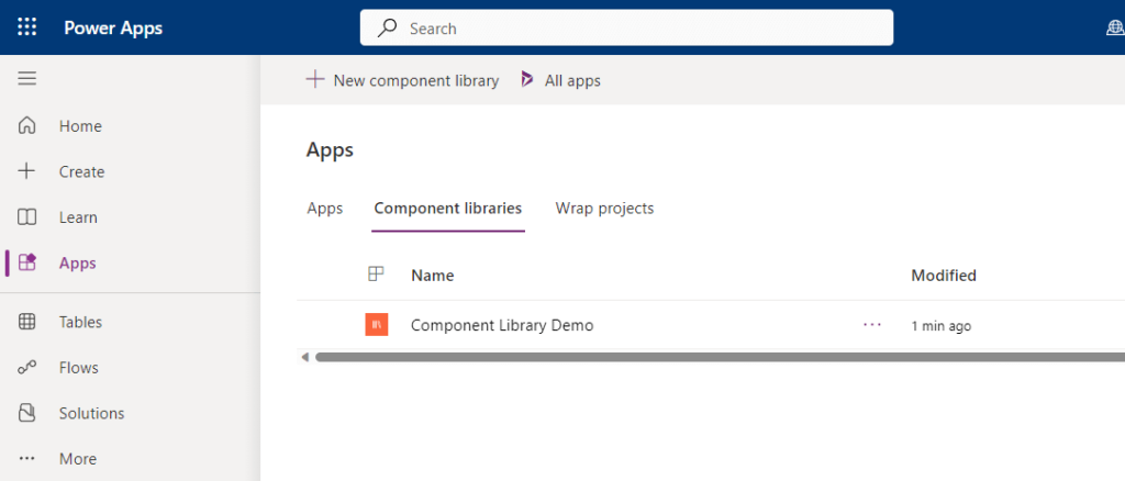 the page where you can edit or even add a new component library
