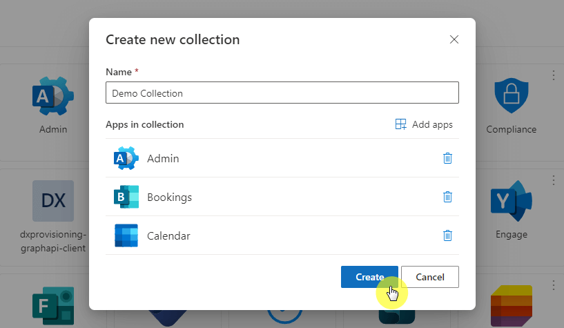 create the new collection
