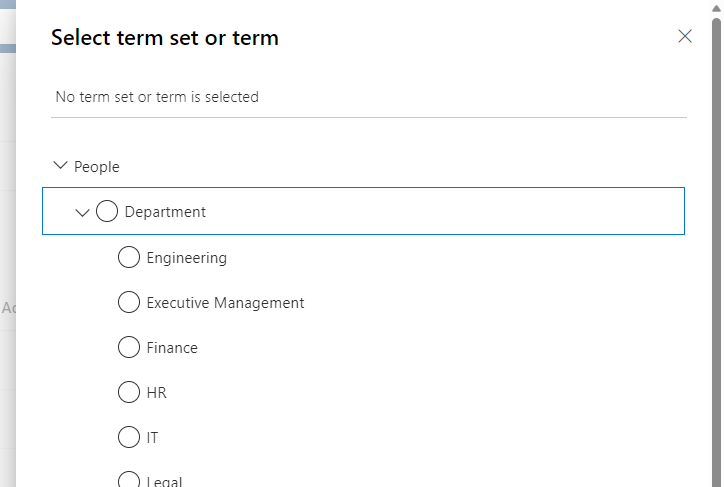 select term set or term