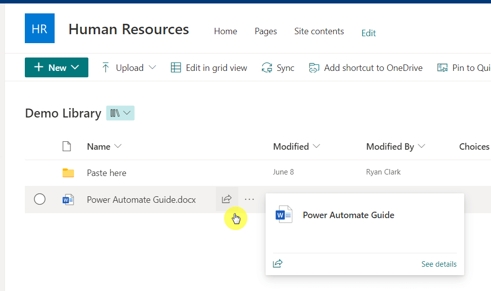 hover your mouse to see the share button