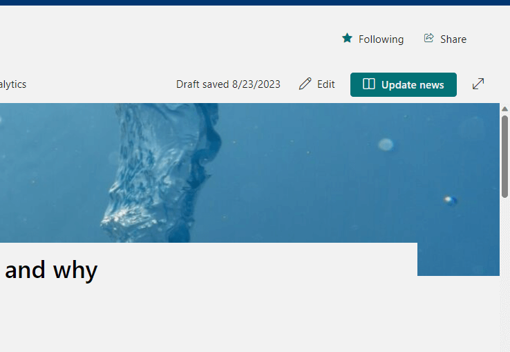 button for updating news post