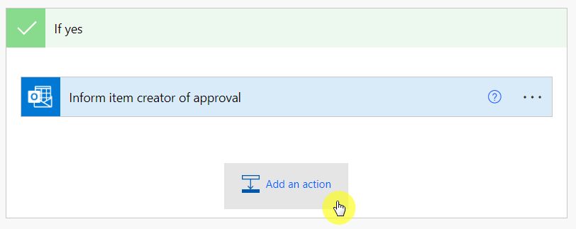 the button will allow you to add another action