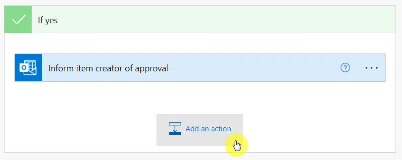 the button will allow you to add another action