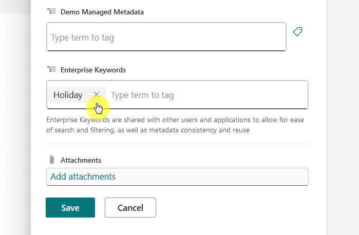 entering custom enterprise keyword