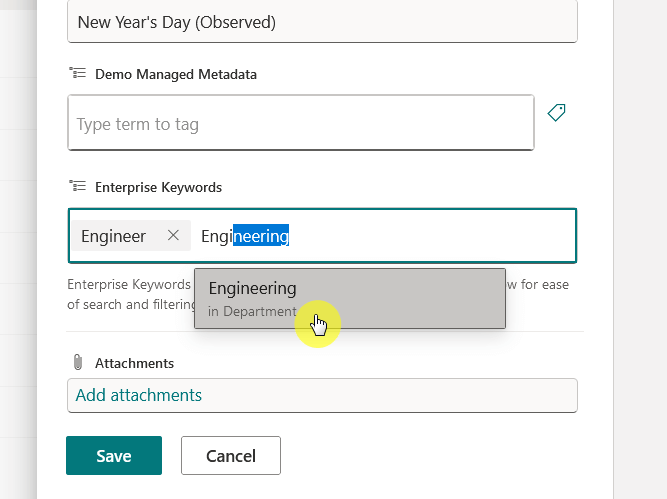 type in the keyword you want to add